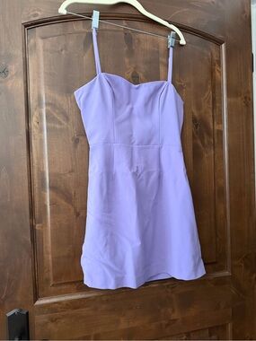 Size 4 like new French Connection Lilac Spaghetti-Strap Mini Dress